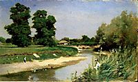 Landscape With River and Trees, aman