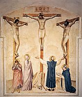 Crucifixion with Mourners and Sts. Dominic and Thomas Aquinas , 1442, angelico