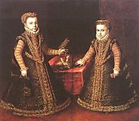 Infantas Isabella Clara Eugenia and Catalina Micaela, 1570, anguissola