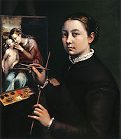 Self-portrait at the easel, 1556, anguissola