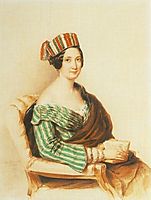 Woman in Striped Dress, 1844, barabas