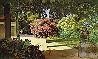 The Terrace at Méric,Oleander, 1867, bazille