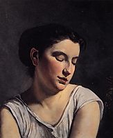 Young Woman with Lowered Eyes , 1869, bazille