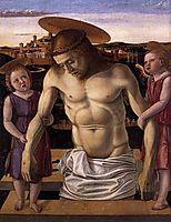 Dead Christ Supported by Two Angels, c.1460, bellini