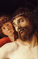 The Dead Christ Supported by Two Angels, detail, bellini