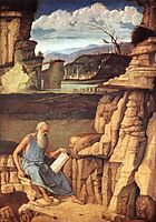 Saint Jerome Reading in the Countryside, 1480-1485, bellini