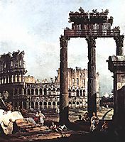 Capriccio with the Colosseum, c.1745, bellotto