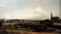 Dresden from the Left Bank of the Elbe, Below the Fortification, 1748, bellotto