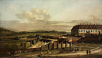 The imperial summer residence, courtyard, view from north, 1758, bellotto