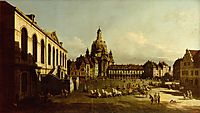 The Neuer Marktplatz in Dresden, 1747, bellotto