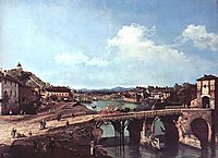 View of an Old Bridge Over the River Po, Turin, 1745, bellotto