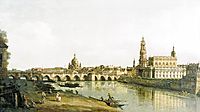 View of Dresden from the Right Bank of the Elbe with the Augustus Bridge, 1748, bellotto