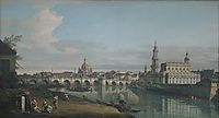 View of Dresden from the Right Bank of the Elbe with Augustus Bridge, c.1750, bellotto