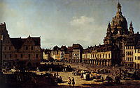 View of the New Market Place in Dresden from the Moritzstrasse, 1751, bellotto