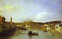 View of Verona and the River Adige from the Ponte Nuovo, 1747, bellotto