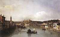 View of Verona and the River Adige from the Ponte Nuovo, c.1747, bellotto