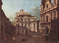 View of Vienna, square in front of the university, seen from the southeast off the great hall of the University, bellotto