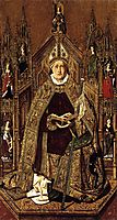 St Dominic Enthroned in Glory, 1477, bermejo
