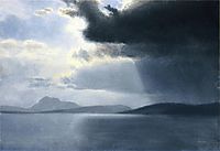 Approaching Thunderstorm on the Hudson River, bierstadt