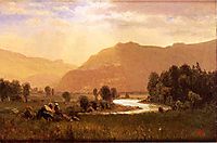 Figures in a Hudson River Landscape, bierstadt
