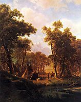 Indian Encampment, Shoshone Village , 1860, bierstadt