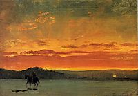 Indian Rider at Sunset, bierstadt