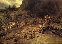 Mariposa Indian Encampment, Yosemite Valley, California, c.1872, bierstadt