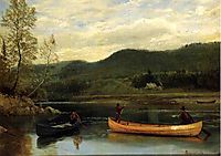 Men in  Two Canoes, bierstadt
