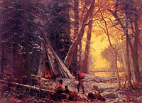 Moose Hunters Camp, c.1880, bierstadt