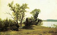Sailing on the Hudson, bierstadt