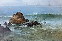 Seal Rocks on Pacific Coast, California, bierstadt