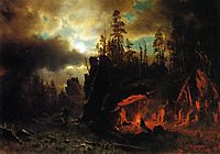 The Trapper-s Camp, 1861, bierstadt