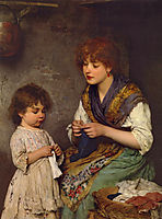 The Knitting Lesson, 18, blaas