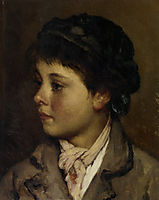 Portrait of a young boy, 18, blaas