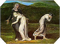 Naomi entreating Ruth and Orpah to return to the land of Moab, 1795, blake
