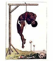 A Negro Hung Alive by the Ribs to a Gallows, 1796, blake
