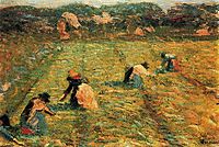 Farmers at work (Risaiole), 1908, boccioni