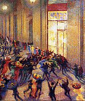 Riot in the Galleria, 1909, boccioni