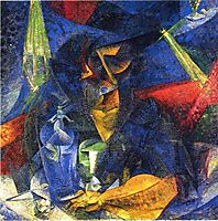 Woman in a Café: Compenetrations of Lights and Planes, 1912, boccioni