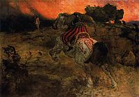 Astolf rides away with his head lost, 1873, bocklin