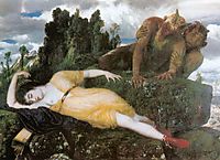 Diana sleeping with two fauns, 1877, bocklin