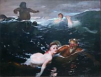 Playing in the Waves, 1883, bocklin