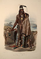 Abdih- Hiddisch. A Minatarre Chief, plate 24 from Volume 1 of -Travels in the Interior of North America-, 1834, bodmer