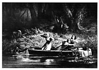 Capture of the Daughters of D. Boone and Callaway by the Indians, 1852, bodmer