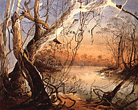 Confluence of the Fox River and the Wabash in Indiana, 1832, bodmer