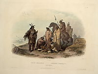 Crow Indians, plate 13 from volume 1 of `Travels in the Interior of North America-, 1843, bodmer