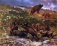 A Family of Wild Boar, bodmer