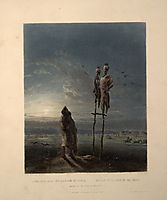 Idols of the Mandan Indians, plate 25 from volume 2 of `Travels in the Interior of North America-, 1844, bodmer