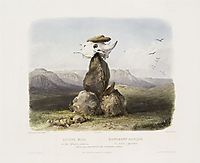 Magic Pile Erected by the Assiniboin Indians, plate 15 from Volume 1 of -Travels in the Interior of North America-, 1843, bodmer