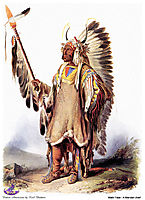 Mato-Tope, a Mandan chief, 1833, bodmer